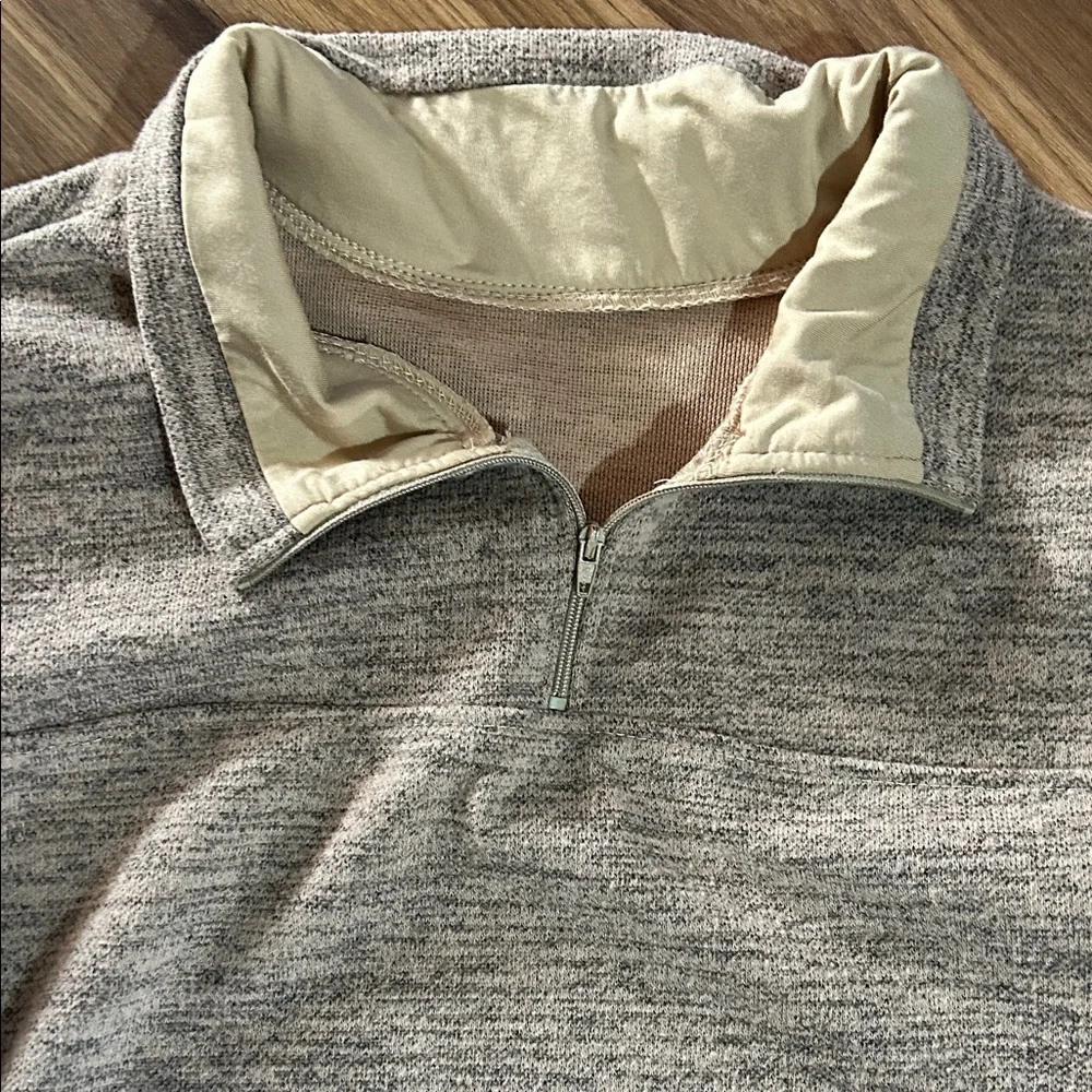 Source Unknown Heathered Gray and Cream Cowl Sweater - Picture 2 of 5